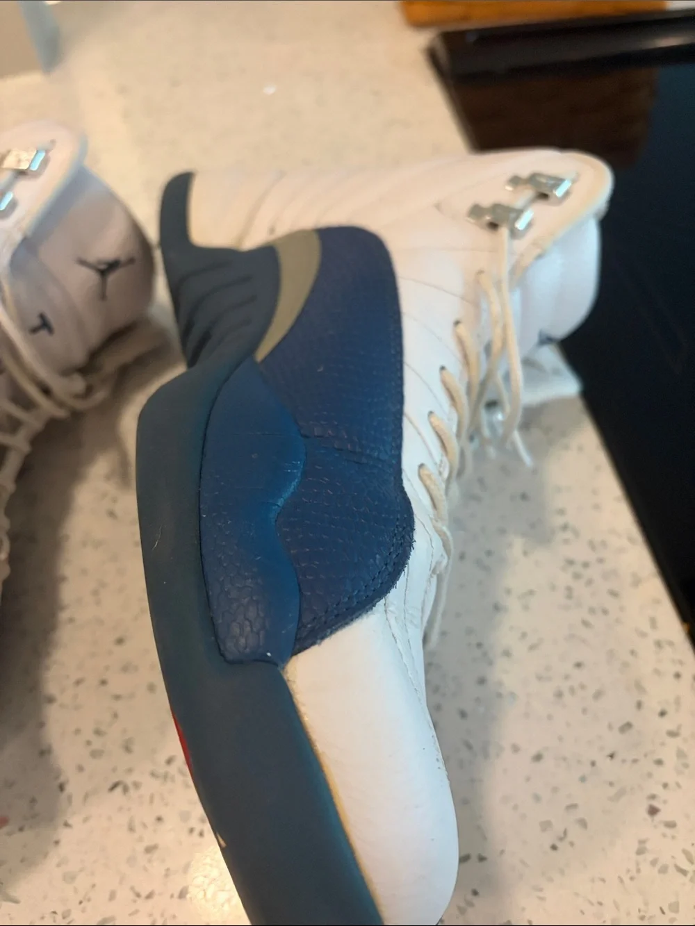 Jordan Men’s White & Navy Basketball Sneakers